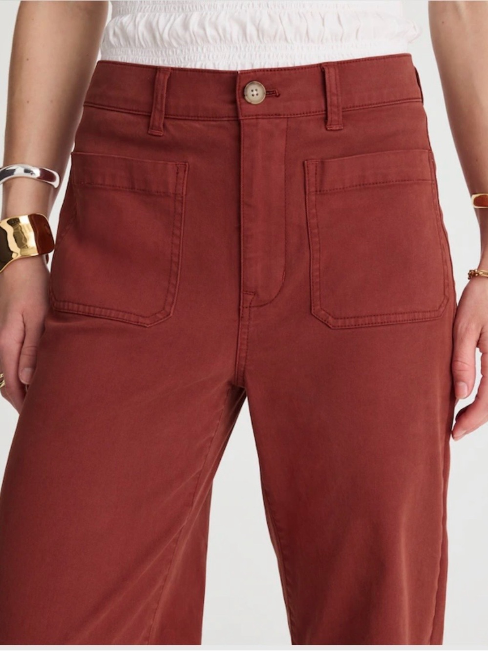 Madewell Everett Wide Leg Pants in Rust